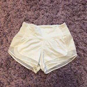 white lulu lemon shorts